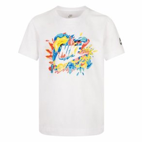 Brne Kortrmet T-shirt Nike Sport Splash  Hvid
