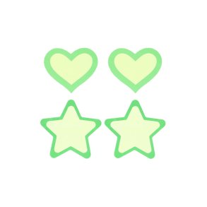 Nipple cover Peekaboo Gr�n Onesize Hjerter Stjerner