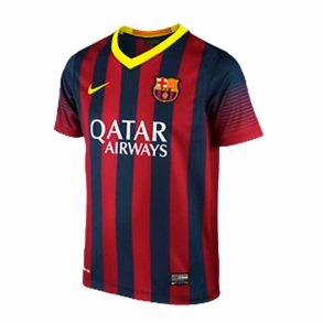 Kortrmet fodboldtrje til brn Qatar Nike FC. Barcelona 2014 Rd