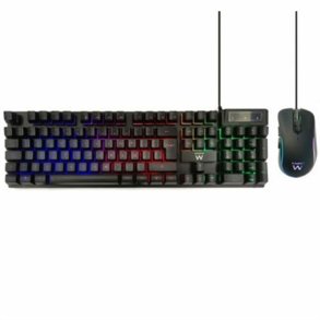 Tastatur og mus Ewent PL3201 Sort Spansk qwerty QWERTY