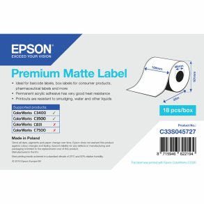 Printer labels Epson C33S045727 Hvid 46 mm (18 enheder)