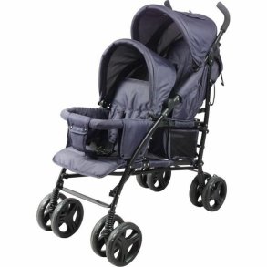 Klapvogn til baby Bambisol Double Cane Marinebl
