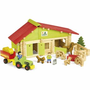 Grd med dyr Jeujura Wooden Farm Playset