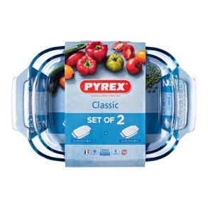 S�t med ovnfaste fade Pyrex Classic Gennemsigtig Borosilikatglas (2 pcs)