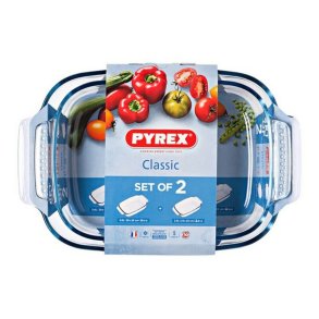 S�t med ovnfaste fade Pyrex Classic Gennemsigtig Glas (2 pcs)