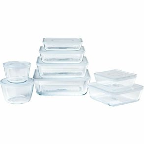 St med stabelbare hermetiske kkkenbeholdere Pyrex Cook & Freeze Gennemsigtig 8 Dele
