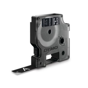 Lamineret tape til mrkningsmaskiner Dymo LM D1 Sort Hvid/Sort