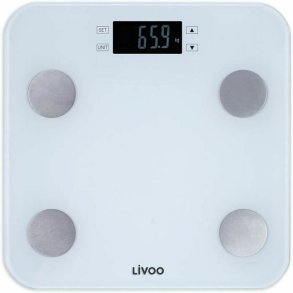 Digital badevgt Livoo DOM427W Hvid Hrdet glas 180 kg