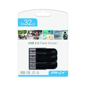 USB-stik PNY Attach 4 Sort 32 GB (3 enheder)
