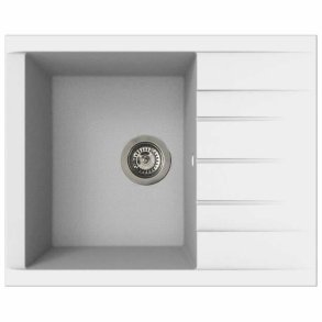 Vask med et rum og drypbakke Stradour 1C XS Hvid