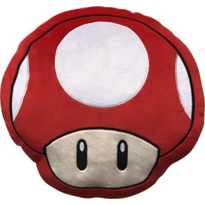 Pude Mario Bros 43 x 3 x 43 cm Hvid Rd Polyester Champignon