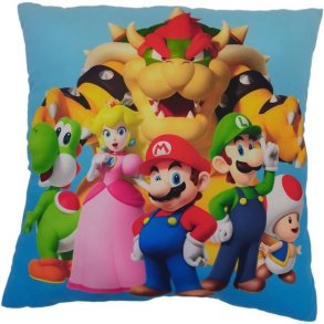 Pude Mario Bros 41 x 3 x 39 cm Multifarvet Polyester Brns
