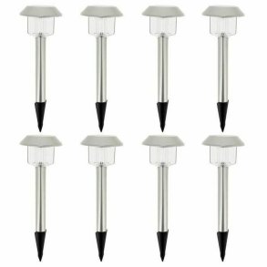 Solcellelampe Lumisky Alesia LED Slvfarvet Rustfrit stl Kold hvid (8 enheder)