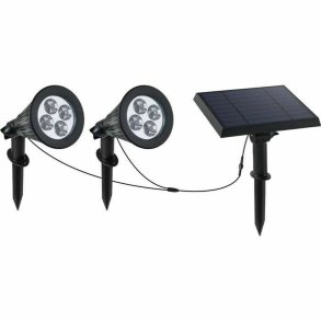 Solcelledrevet spotlight Lumi Garden Family Spiky 2-i-1 Sort Aluminium Stl (2 enheder)