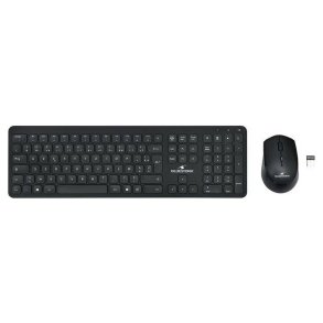 Tastatur og mus Bluestork Easy Slim AZERTY Sort Fransk
