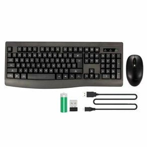 Tastatur og mus Bluestork Clavier Souris Sans Fil Sort