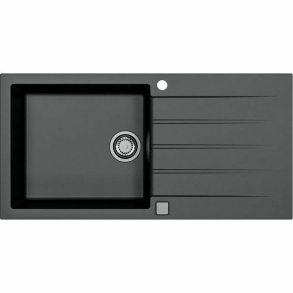 Vask med et rum og drypbakke Stradour CADIT Sort