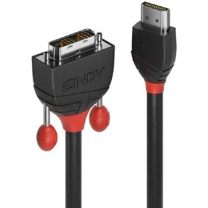 HDMI til DVI-kabel LINDY 36271 Sort 1 m