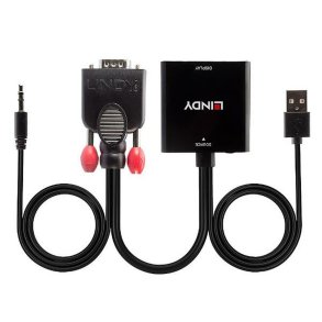 VGA til HDMI-adapter med lyd LINDY 38284 Sort