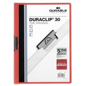 Dokumentmappe Durable Duraclip 30 Rd Gennemsigtig A4 25 Dele