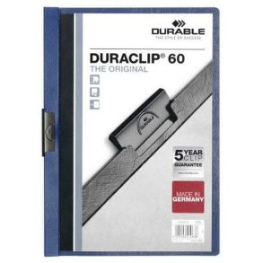 Dokumentmappe Durable Duraclip 60 Gennemsigtig Mrkebl A4