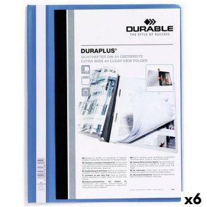 Folder Durable DURAPLUS Bl� Gennemsigtig A4 25 Dele (6 enheder)