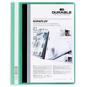 Dossier Durable Fstener Duraplus Gennemsigtig Grn A4 (25 enheder)