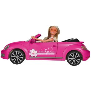 Dukke Steffi Love Cabriolet New Beetle 45 cm Bil Pink