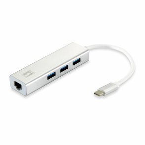 USB Hub Level One USB-0504 Sort Slvfarvet