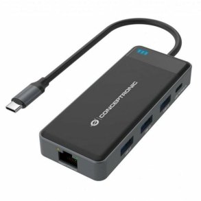 USB Hub Conceptronic DONN14G Sort Gr 100 W