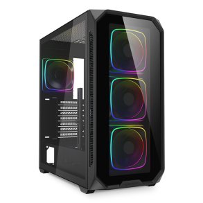 ATX Semi-t�rn kasse Sharkoon AK5G RGB Sort