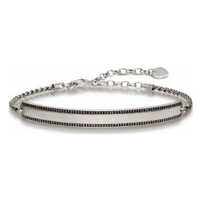 Unisex armbnd Thomas Sabo LBA0009-643-11 Slvfarvet Sort 19 cm 15-18 cm