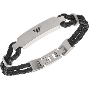 Armbnd til mnd Emporio Armani ESSENTIAL Rustfrit stl Sort