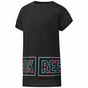 Kortrmet T-shirt til Kvinder Reebok Dance Girls Squad Sort