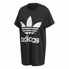 Kortrmet T-shirt til Kvinder Adidas Trefoil Sort