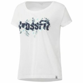 Kortrmet T-shirt til Kvinder Reebok Floral Easy Crossfit Hvid