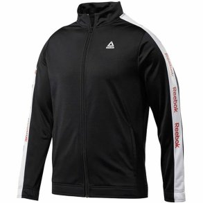Sport Jakke til Mnd Reebok Essentials Linear Logo Sort