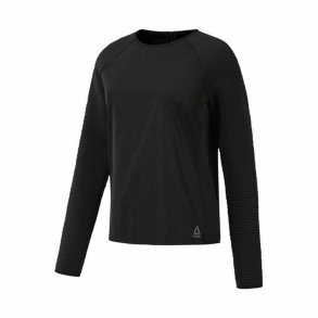 Langrmet T-shirt til Kvinder Reebok Thermowarm Deltapeak Sort