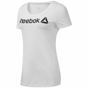 Kortrmet T-shirt til Kvinder Reebok Scoop Neck Hvid
