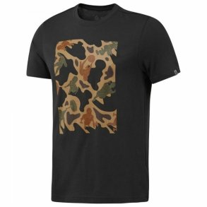 Kort�rmet T-shirt til M�nd Reebok Sportswear Training Camouflage Sort