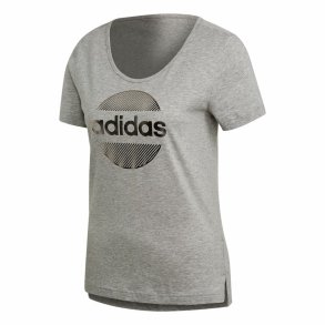 Kortrmet T-shirt til Kvinder Adidas Linear Lysegr