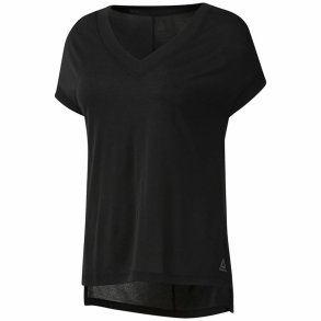Kortrmet T-shirt til Kvinder Reebok Wor Supremium Detail Sort