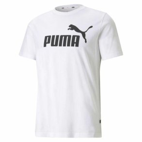 Kort�rmet T-shirt til M�nd Puma ESS LOGO TEE 586666 02 Hvid