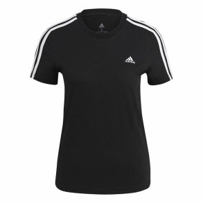 Kortrmet T-shirt til Kvinder Adidas 3S T Sort