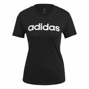 Kortrmet T-shirt til Kvinder Adidas Lin T Sort (XS)