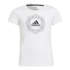 B�rne Kort�rmet T-shirt Adidas Graphic Hvid