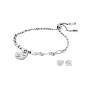St med armbnd og reringe Michael Kors OUTLET SPECIAL PACK BRACELET + EARRINGS Slvfarvet
