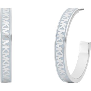 reringe til kvinder Michael Kors LOGO HOOP Rustfrit stl Slvfarvet