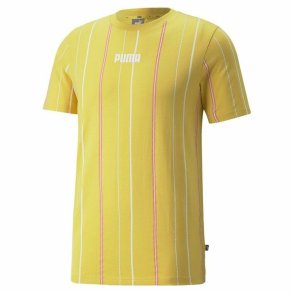 Kortrmet T-shirt til Mnd Puma Modern Basics Stripe M Gul