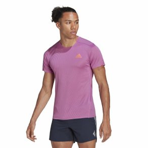 Kort�rmet T-shirt til M�nd Adidas Adizero Speed M�rk pink